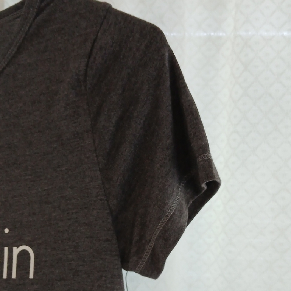 Calvin Klein Dark Gray Logo Sleep Shirt - Picture 3 of 7